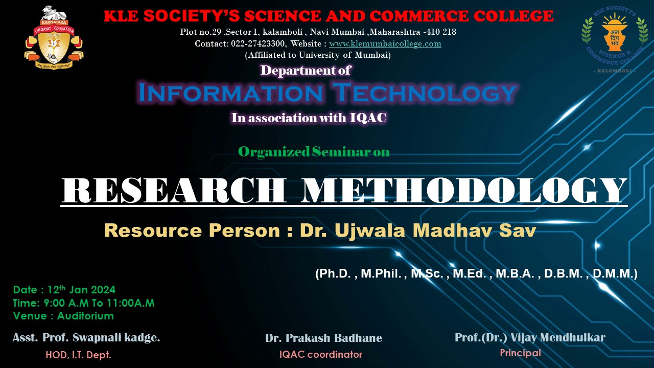 Research Methodology Seminar IT Dept 01