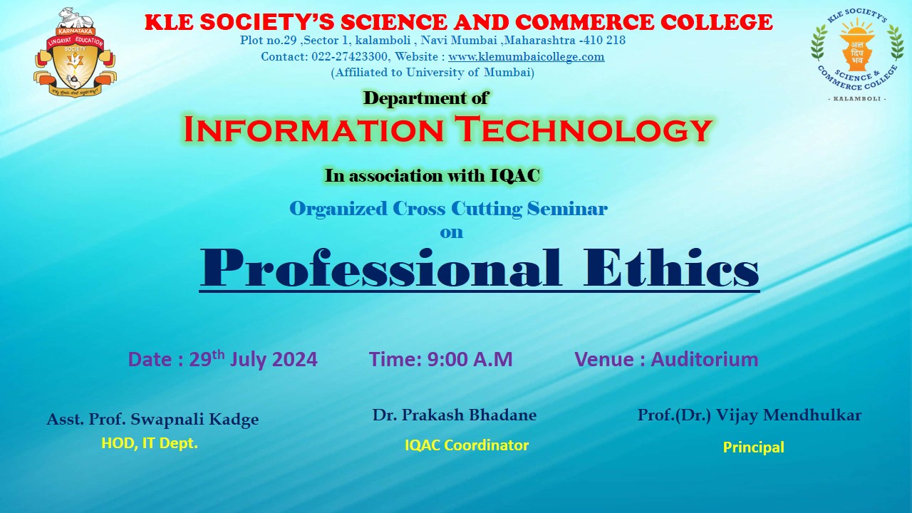 Cross Cutting Seminar on Professional Ethics