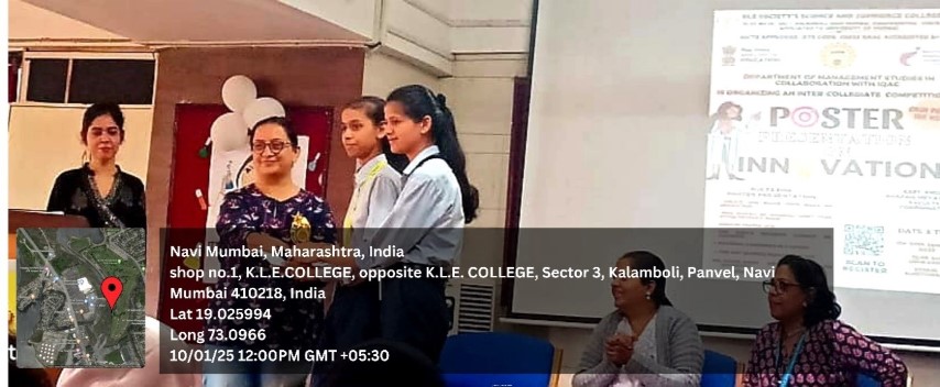 Ms. Mandakini SantoshKumar and Ms.Priya Vijay Yadav of TYBSc.IT won 1st Prize in Poster Presentation on Innovation