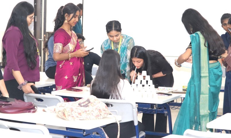 Students actively participating in Time Relay