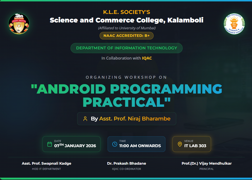 Android Programming Practical 01