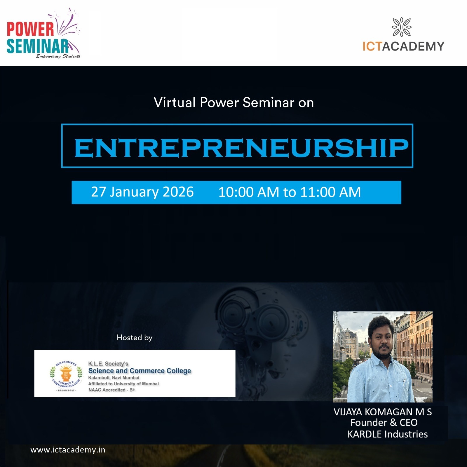 Virtual Power Seminar on Entrepreneurship skills by Department of IT on 27th January 2026 02