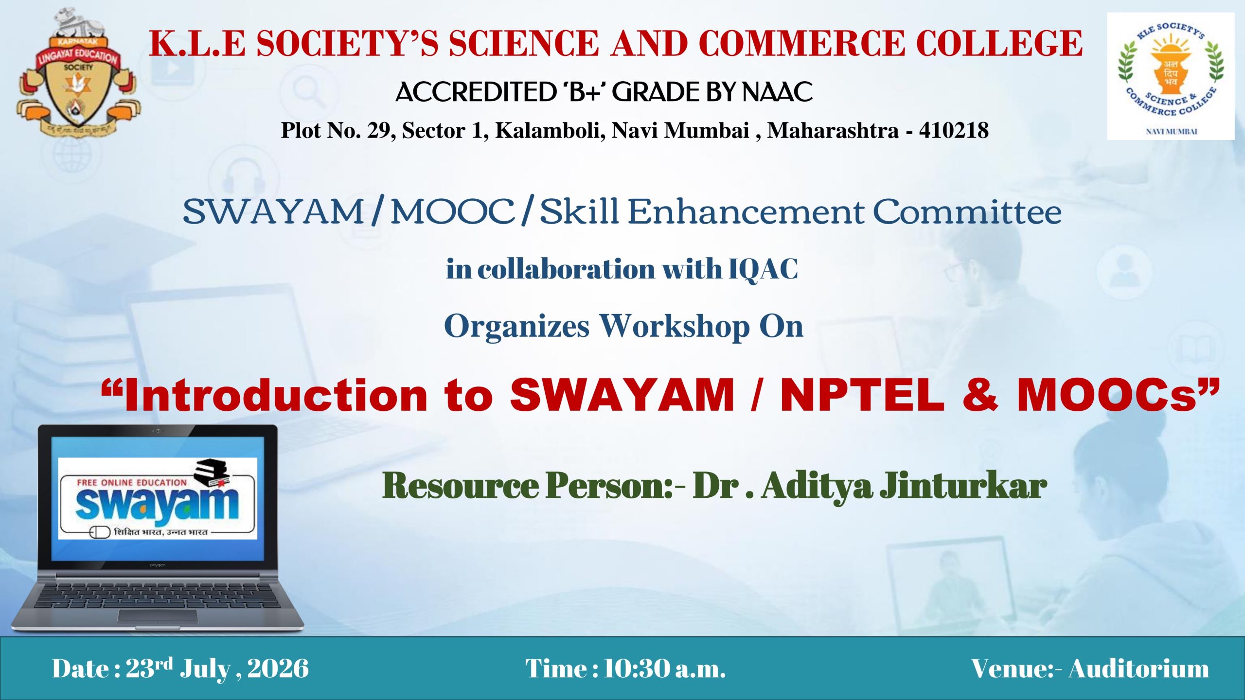 SWAYAM MOOC Skill Enhancement Committee Workshop scaled