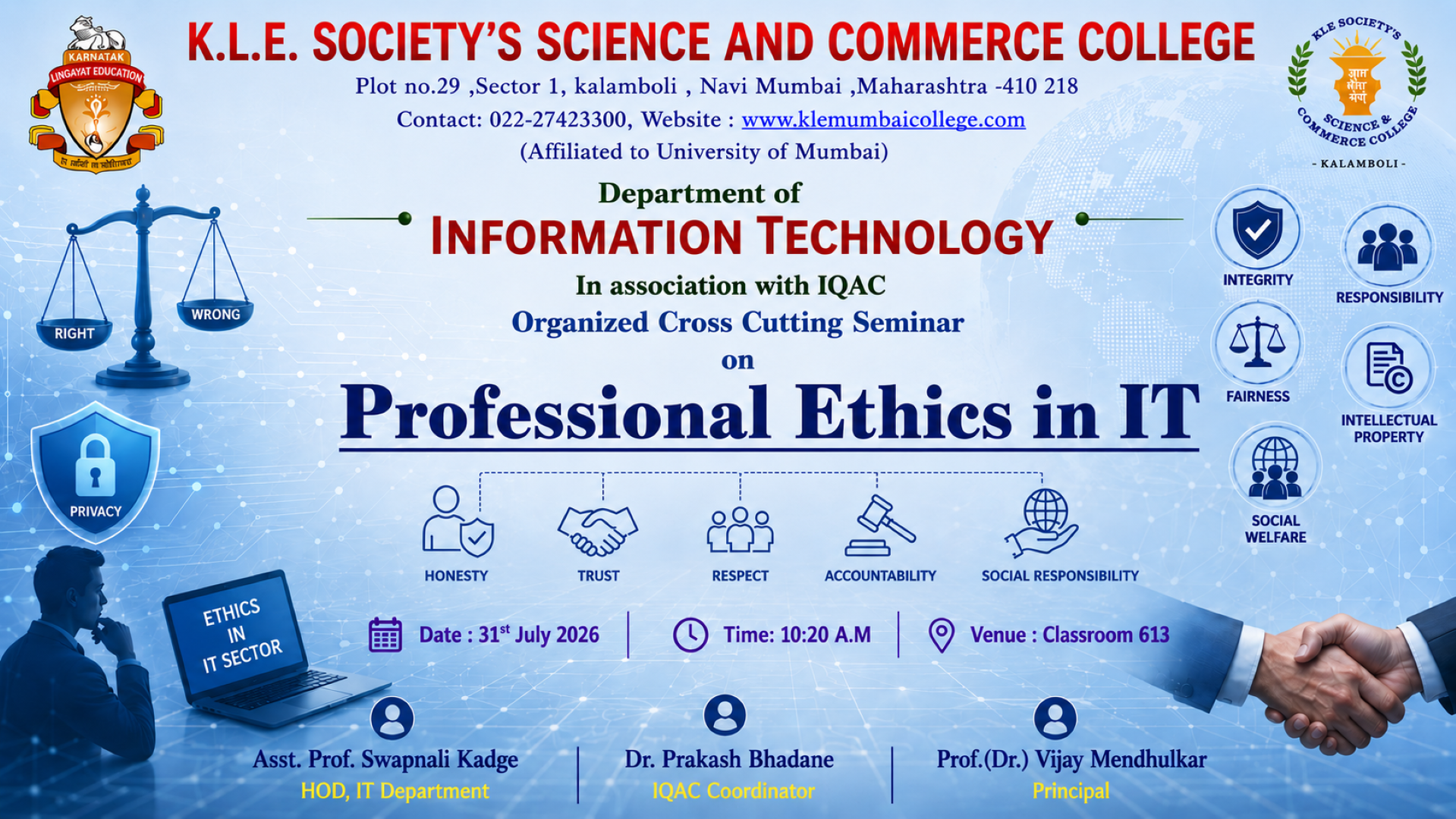 Cross cutting seminar on Professional Ethics 2026 27 01
