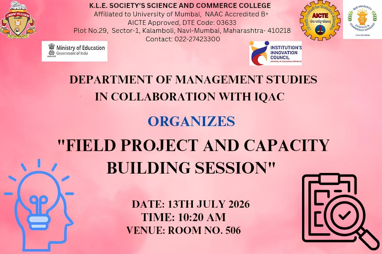 Field Project Orientation Capacity Building Session organized by the Department of Management Studies on 13th July 2026 04