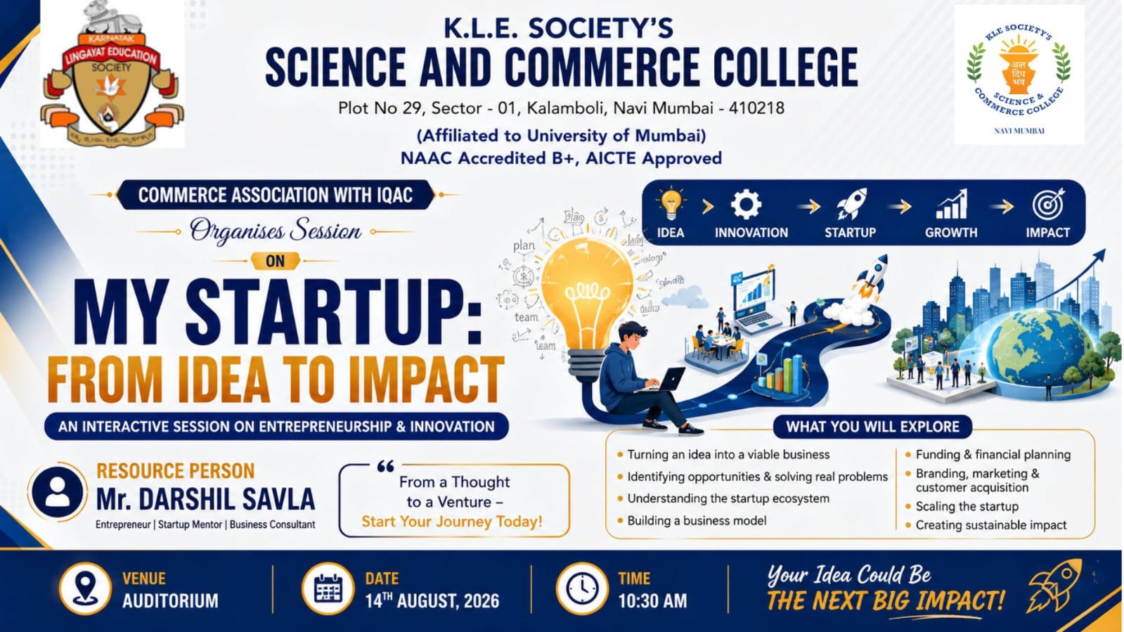 Session on My Startup From Idea to Impact