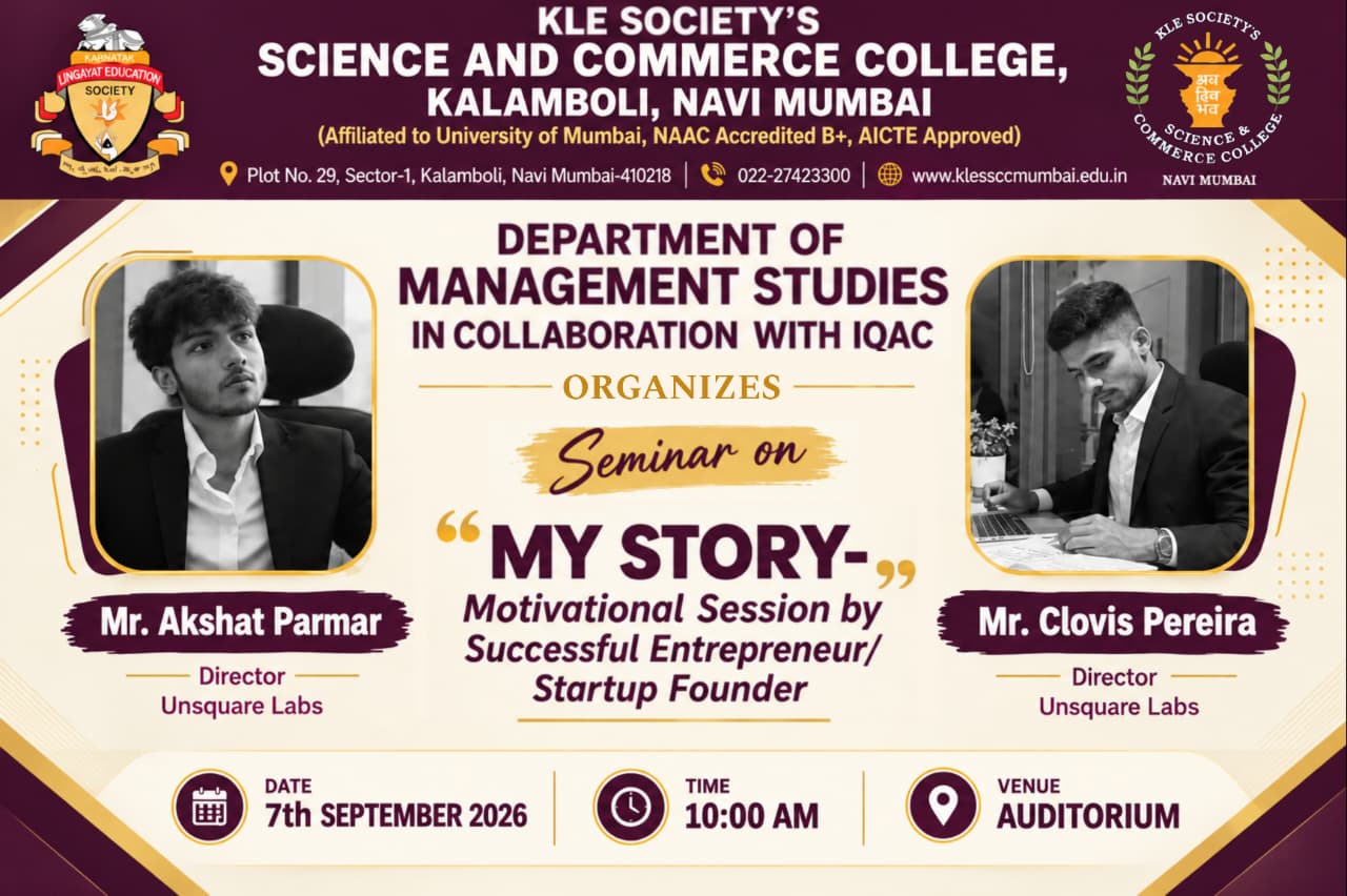 Seminar on My Story Motivational Session by Successful Entrepreneur Startup Founder 07 09 2026 01